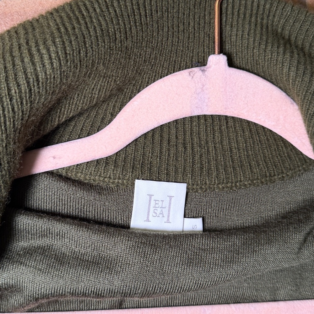 HELSA Josefine Knit Oversized Bomber & Josefine Knit Skirt in Olive - Picture 12 of 13
